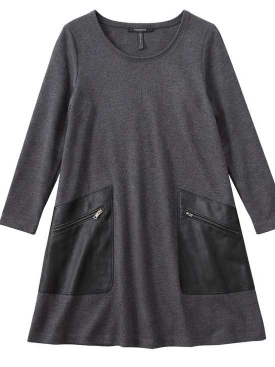 BCBGMaxAzria Dresses & Skirts - BCBGMaxAzria Charcoal Gray A-Line Long Sleeve Dress